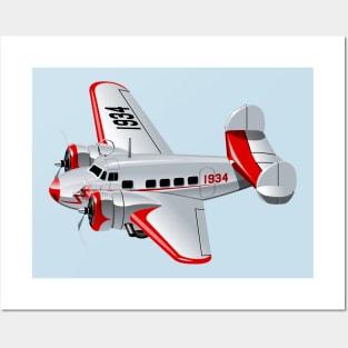 Cartoon retro plane Posters and Art